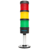 PVO2-324F-RYG Светодиодная сигнальная колонна Raventek, диаметр 64 мм, Режим свечения - постоянное с зуммером, 3 цвета RYG (красный, желтый, зеленый), питание 24VDC, установка на горизонтальную поверхность, IP65, кабель 2м