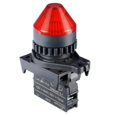 L2RR-L2RL, Контрольная лампа конусовидная, LED 100-220VAC, НЗ, цвет красный