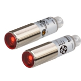 BRQM5M-TDTA-C-P Фотодатчик 2-х компонентный, на пересечение луча до 5 метров, корпус латунь М18х1, диаметр объекта мин. 7 мм. режим работы - на свет/на затемнение. выход PNP, питание 10-30VDC, IP67, разъем M12 на корпусе.