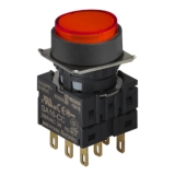 S16PR-E2R3C RED/3C Кнопочный выключатель, круглый, 16 мм