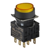 S16PR-E2Y3C YELLOW/3C Кнопочный выключатель, круглый, 16 мм