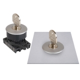 S3KF-2ES Селекторный переключатель с ключом утопленного типа 30 мм, 2 положения с фиксацией, Снятие ключа в центральной позиции, серый