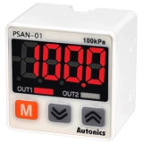 PSAN-V01CPA-RС1/8 Датчики разрежения газов с дисплеем и кнопками, вакуум, 0...-101,3 кПа, размер 30х30х30,7мм, выходы: PNP + аналоговый токовый выход 4-20 мА, кабель 2 м с разъёмом