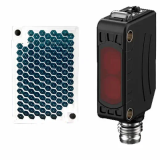 BJ3M-PDT-C-P Фотодатчик компактный, (MS-2A рефлектор в комплекте), отражение от рефлектора с поляризацией, красный 660 нм, размер датчика 10,6x32x20 мм, выход PNP, на свет/на затемнение, рег. чувст, питание 12-24VDC, IP65 разъем М8