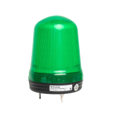 RVOD2-24-Q1/Q2/Q3/Q4-G Проблесковый маячок, Плафон Ø100мм, цвет: Зеленый,  Режимы свечения: Стробоскопический, Мигающий, Вращающийся, Постоянное, с зуммером, питание 12-24VDC, установка на 3 шпильки M4,  IP65, Длина кабеля 30 см