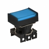 S16PRT-H3B BLUE Кнопочный выключатель, прямоугольные, позиция: 16 мм,тип ограждения: с ограждением с 2 сторон, тип эксплуатации: с возвратом (с подсветкой), синий