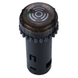 B2NB-B1D-R 12-24VDC Зуммер магнитный, под отверстие D=22/25мм, выбор непрервн. сигналов. 87 ± 10 dB (0,1M), Раб.темп. от -15°C до +55°C, масса 18гр. IP30 - Индикатор красного цвета