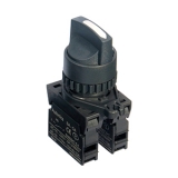 S2SR-S7W2AM Селекторный переключатель, 22/25, 3-позиционный, с фиксацией, с короткой рукояткой, белый, 2НО