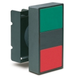 8 LM2T B7113 Толкатель двойной кнопки нажатия, в металлическом корпусе, без фиксации, утапливаемые кнопки, (без крепежного основания ..AU120), цвет кнопок: зеленый/красный preview