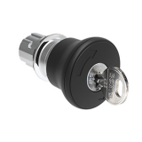 LPSB6842R458A Грибовидная, нажимная кнопка Platinum, диаметр 40 мм, металлическая, с фиксацией, возврат ключом (код ключа 458А), цвет черный, для простой остановки, (без крепежного основания LPXAU 120M) preview