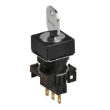 S16KRS-2DK3C 2(0-S)/R/3C Селекторный переключатель с ключом, квадратный, 16 мм