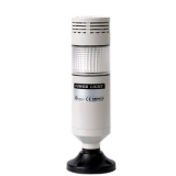 PTM-AGZ-102-RYG-B-(C)  Светодиодная сигнальная колонна, 56 мм, 3-x цветная, стандартный корпус, установка на пласт. осн., цвет корпуса черный, свечение пост./мигающ. + зуммер (фикс. непрерывный звук), цвета: красн/жёлт/зел., питание 24VAC/DC, IP65