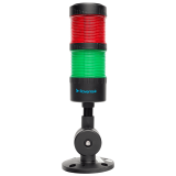 PVO1-224F-RG Светодиодная сигнальная колонна Raventek, диаметр 64 мм, Режим свечения - постоянное с зуммером, 2 цвета RG (красный, зеленый), питание 24VDC, универсальное крепление с изменением угла наклона, IP65, кабель 2м