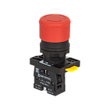 MTB2-ES442 Кнопка грибовидная аварийной остановки, красная, 30 мм, возврат поворотом с фиксацией, 1NC, IP54, пластик