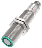 UR18-CM1DPH-E2 Ультразвуковой датчик M18, дистанция сраб. Sn=60-1000 мм, питание 15...30VDC, PNP, режим гистерезиса, диффузное отражение, никелир. латунь, разъём М12 4-pin, в комплекте ответная часть разъём М12 4-pin с кабелем 2м + кронштейн, IP67