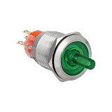 MT67-BD211G220 Переключатель с подсветкой, с фиксацией, 220V AC/DC, зеленый, 2 положения, 1NO+1NC, IP67, нержавеющая сталь