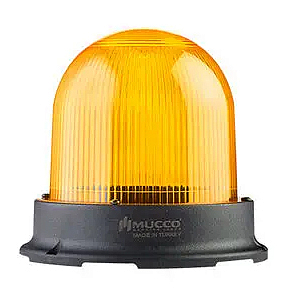 SNT-1225-B-3 Сигнальный маяк 125 мм, куполовидный, монтаж на поверхность, 5 режимов свечения, Жёлтый, 85-260V AC/DC, IP65. Зуммер