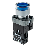 MTB2-BW3661 Кнопка с LED подсветкой, синяя, 24V AC/DC, 1NO, мет. preview