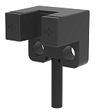 PU05S-TGPR-L Миниатюрный щелевой датчик 5 мм, глубина вилки 6 мм, выход PNP, режим работы: на свет + на затемнение, инфракрасный LED 855 нм, питание 5...24 VDC, IP65, кабель 1м, тип конструктива - L