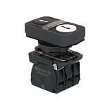 MTB5-AW28115 Кнопка двойная плоская с подсветкой, черная/белая, маркировка "стрелки вверх-вниз", 2NO, 24V AC/DC, IP65, пластик