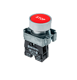 MTB2-BAZ12434 Кнопка плоская с маркировкой, красная, знак "stop", 1NC,мет.