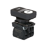 MTB5-AW35115 Кнопка двойная плоская с подсветкой, черная/белая, маркировка "стрелки влево-вправо", 2NO, 24V AC/DC, IP65, пластик