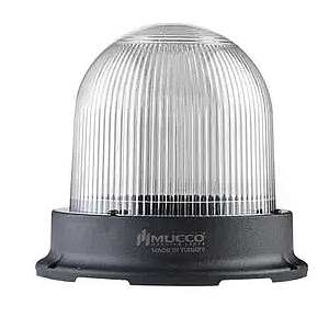 SNT-1215-B-5 Сигнальный маяк 125 мм, куполовидный, монтаж на поверхность, 5 режимов свечения, Белый, 12-24V AC/DC, IP65. Зуммер