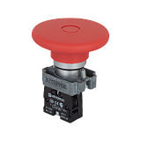 MTB2-BXZ124 Кнопка грибовидная тяни-толкай, 1NC, красный, O60 мм, мет.