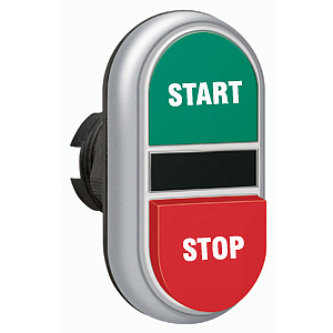 LPCBL7233 Двойная кнопка нажатия с белой подсветкой, цвет зеленый/красный, символ START-STOP