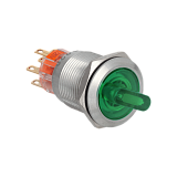 MT67-BD331G220 Переключатель с подсветкой, с фиксацией, 220V AC/DC, зеленый, 3 положения, 2NO+2NC, IP67, нержавеющая сталь