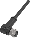 QE8-N4G2-U Разъём угловой M8, 4-pin, мама (гнездо), медно-никелевый сплав + PVC, PUR - стойкий к маслу и изгибам, 4-жильный, Imax-4A, 60VAC/DC, длина 2 м