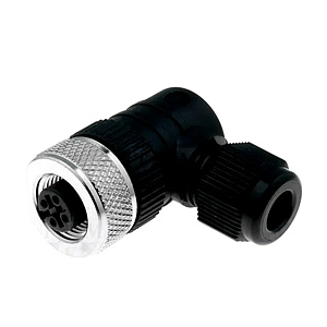 RKCW 4/7 Разъем угловой  без кабеля, для датчиков под разъём M12, 4pin, гнездо, уплотнитель для кабеля, IP67,  Lumberg