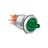 MT67-BD331G24 Переключатель с подсветкой, с фиксацией, 24V AC/DC, зеленый, 3 положения, 2NO+2NC, IP67, нержавеющая сталь