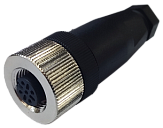 QE12-N4F Разъем прямой M12, 4pin, мама (гнездо), медно-никелевый сплав + PVC; А-кодирование, Imax-4A, 250VAC/DC, IP67, -40˚С…85˚С, под кабель 4...6мм, винтовые зажимы preview