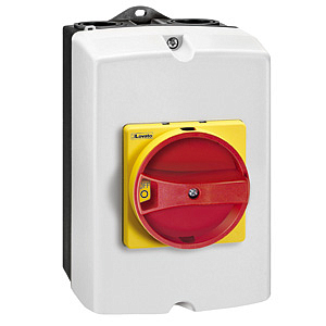 GAZ032T4 Выключатель-разъединитель в корпусе, 4P 32A, ручка желтая/красная