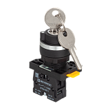 MTB2-EGZ112 Переключатель с ключом на 2 положения с фиксацией, 1 выемка, 1NO, IP54, пластик