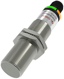 CR18XCF08DNRY-E2 Емкостной датчик цилиндрический, M18x50 мм, медно-никелевый сплав, заподлицо, выход NPN НO/НЗ, регул. чувствит., расст. сраб. Sn=8мм, питание 10…30VDC, 25Гц, IP67, разъём М12 4-pin