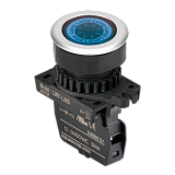 L3RF-L3BDM Круглая плоская сигнальная лампа, утопленная, LED 12-24VAC/VDC, цвет синий, диаметр 30 мм