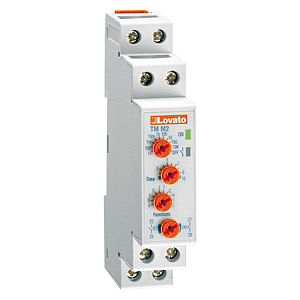 TM M2 Многофункциональное реле времени, Предел шкалы от 0.1 с…10 дней, Выход - 1 перек. конт.  250VAC/8А (мгновенный/с задержкой НО) + 1 конт с задержкой НО, Питание 12-240 VAC/DC, установка на DIN рейку