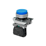 MTB4-BL61 Кнопка выступающая синяя, 1NO, IP65, металл