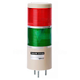 MP8C-F2FF-YG Светосигнальная колонна d=86мм, монтаж на шпильках 3×M5, осн. корп. 73мм (пластик), 2 модуля (LED) пост./мигающ. свечения: жёлтый, питание 90…240VAC, IP65