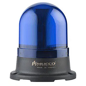 SNT-715-F-4 Сигнальный маяк 70 мм, куполовидный, монтаж на поверхность, мигающее свечение, Синий, 24V/DC, IP65.