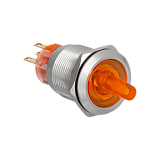MT67-BD211Y220 Переключатель с подсветкой, с фиксацией, 220V AC/DC, желтый, 2 положения, 1NO+1NC, IP67, нержавеющая сталь
