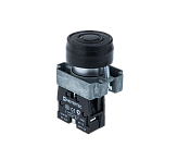 MTB2-BPZ112 Кнопка в кожухе, черная, 1NO, мет.