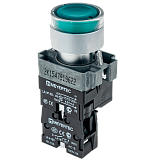 MTB2-BW3361 Кнопка с LED подсветкой, зеленая, 24V AC/DC, 1NO, металл preview