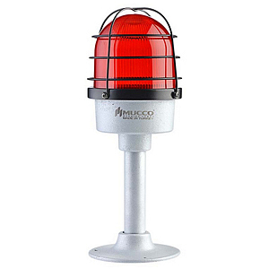 SNT-DU12513-KFS-1 Сигнальная лампа в алюминиевом корпусе со стойкой, стробоскопический эффект, Красный, 12-24V AC/DC, IP65.