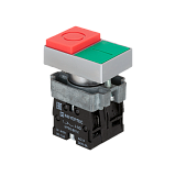 MTB2-BLZ1584 Кнопка двойная, красный/зеленый, 1NO+1NC, выступающий толкатель, мет.