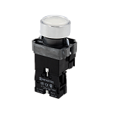 MTB2-BWF3171 Кнопка плоская белая с подсветкой, 24V AC/DC, 1NO, IP67, металл