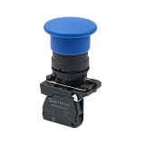 MTB5-AC61 Кнопка грибовидная синяя, 40 мм, пружиный возврат, 1NO, IP65, пластик