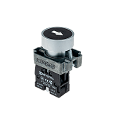 MTB2-BAZ11335 Кнопка плоская с маркировкой, черная, знак "стрелка вверх", 1NO, мет.